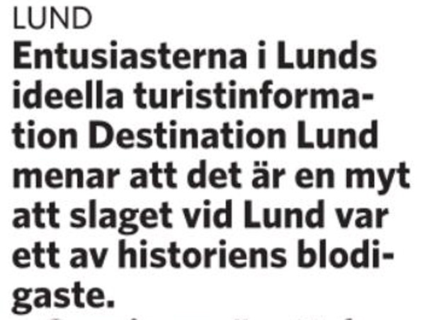 Negativt vinklad artikel som Lunds ideella turistinformation Skånska Dagbladet