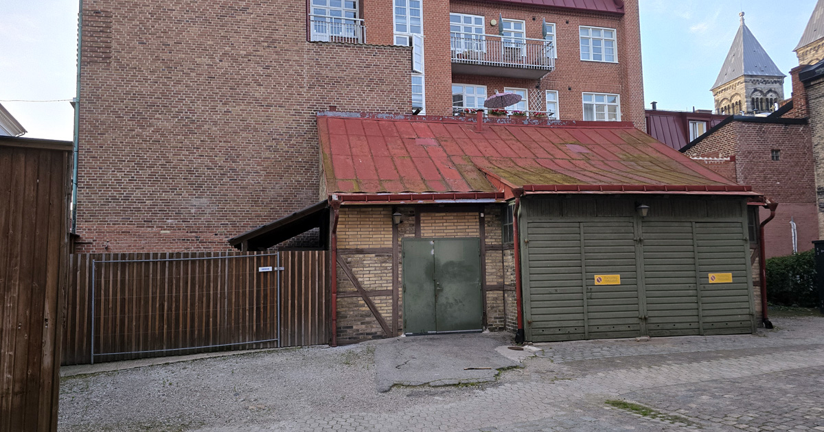 Platsen vid Stora Gråbrödersgatan i Lund där Sankt Clemens kyrka fanns