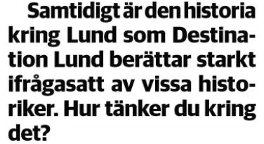 Negativt vinklad artikel som Lunds ideella turistinformation Destination Lund inte fick bemöta