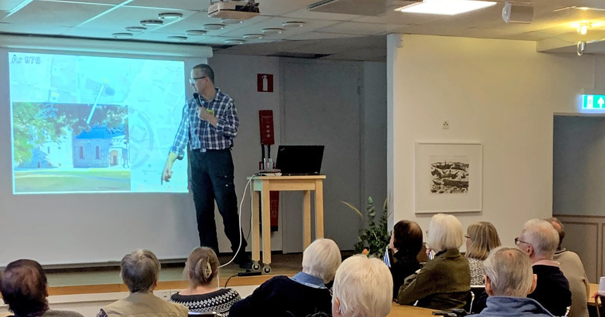 Ett av turistbyrån Lunds ideella turistinformation Destination Lunds föredrag om det vikingatida Lund