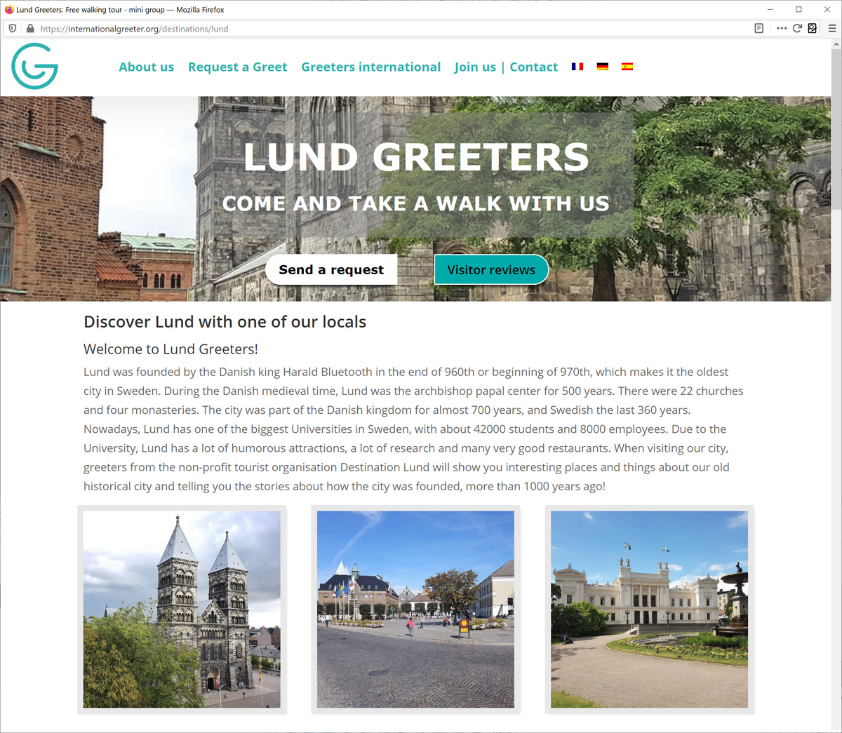Lunds ideella turistinformation Destination Lunds greeter-sida