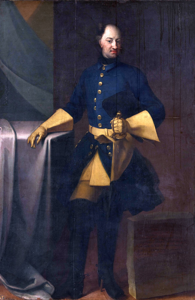 Porträtt av Karl XII som Karl XII själv skurit sönder och som finns i Versailles
