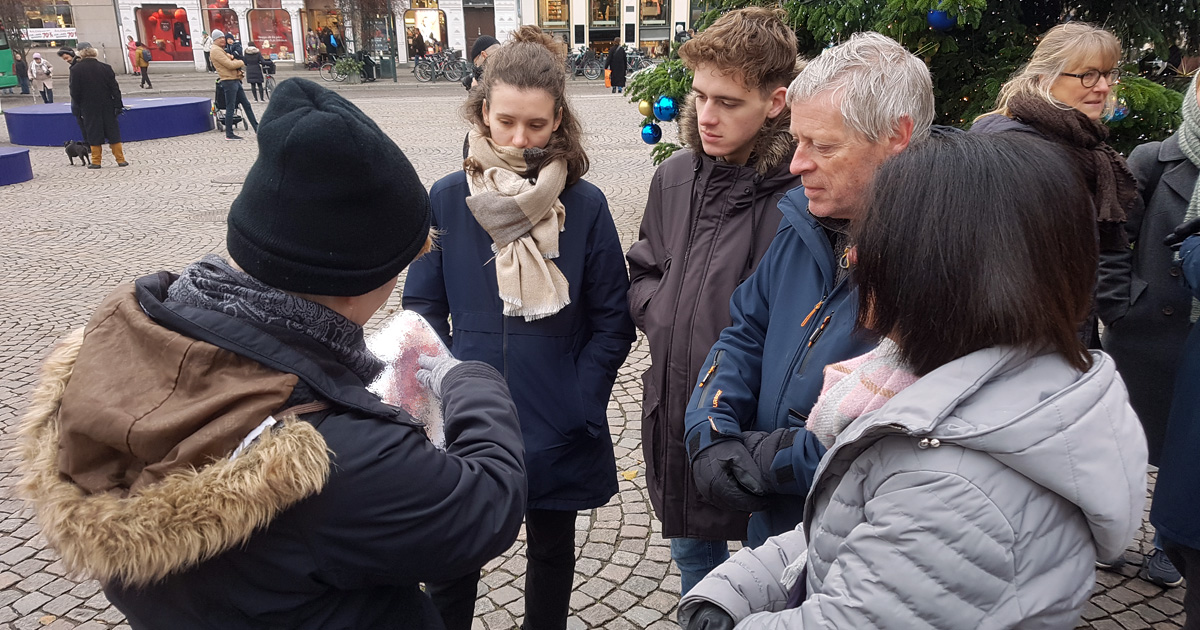 Lund Greeters visar Lund för fyra besökare från Storbritannien den 26 november 2022