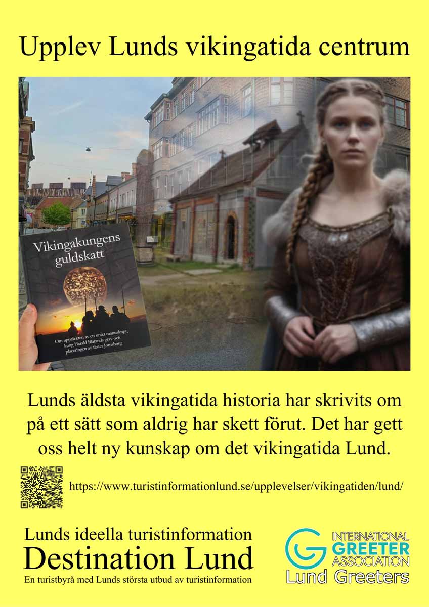 Poster i A3 på svenska om Lunds vikingatida centrum
