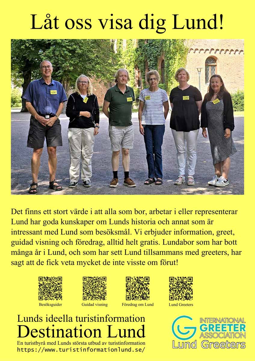 Poster om Lunds ideella turistinformation Destination Lunds service för Lundabor