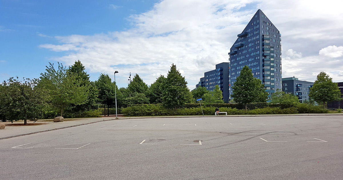 Bussparkeringen utanför parkeringshuset Arena Park i Lund