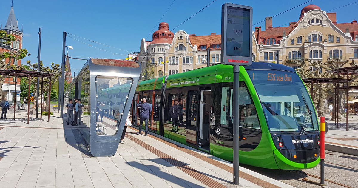 Lunds spårväg som börjar vid Clemenstorget i Lund