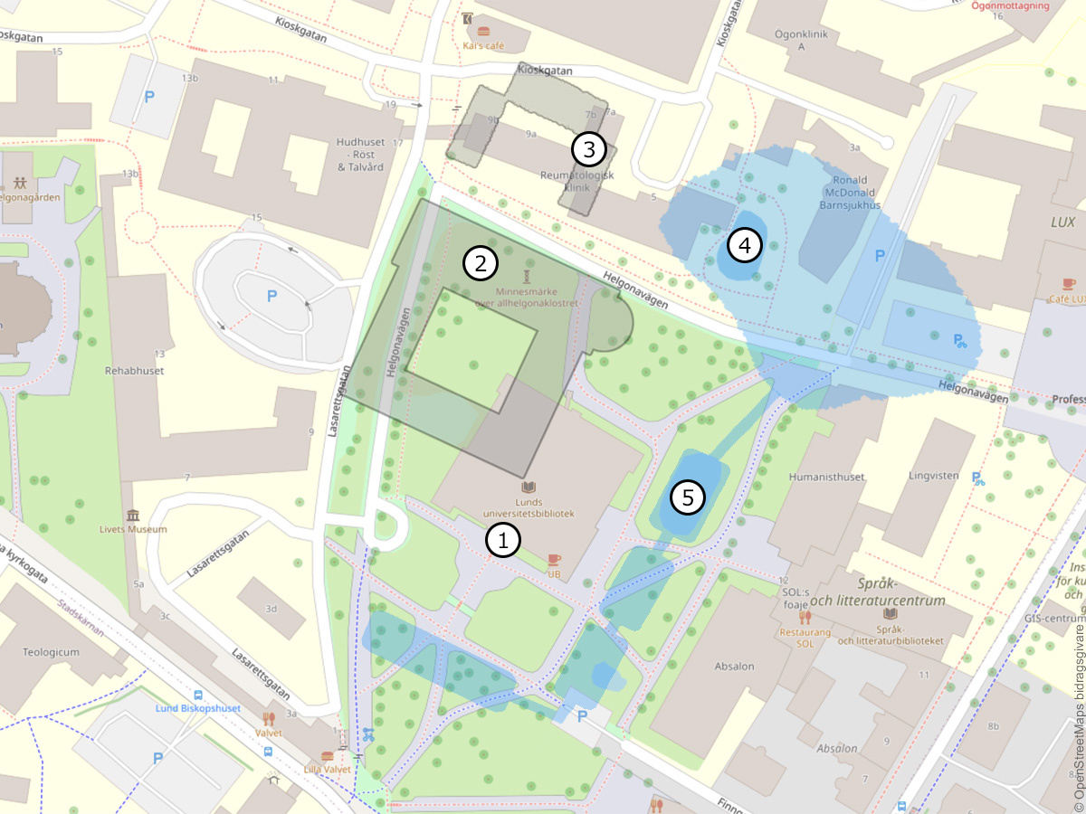 Karta över det medeltida Allhelgonaklostret i Lund