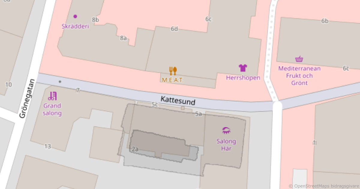 karta över platsen för Södra Kattesundskyrkan i Lund