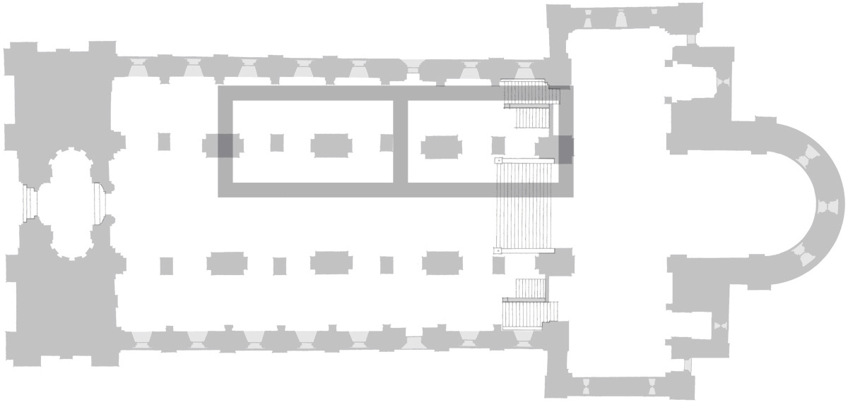 Läget för klosterbyggnaden som var föregångare till Lunds domkyrka