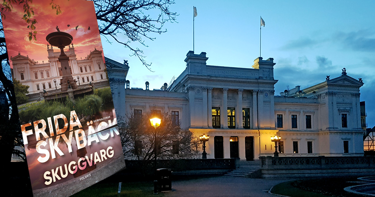 Besöksguide om platserna i Lund där kriminalromanen 'Skuggvarg' utspelar sig