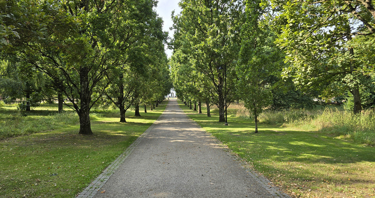 Parken i området för det som var Sankt Lars sjukhus i Lund tidigare