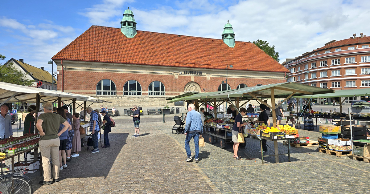 Torghandel på Mårtenstorget i Lund