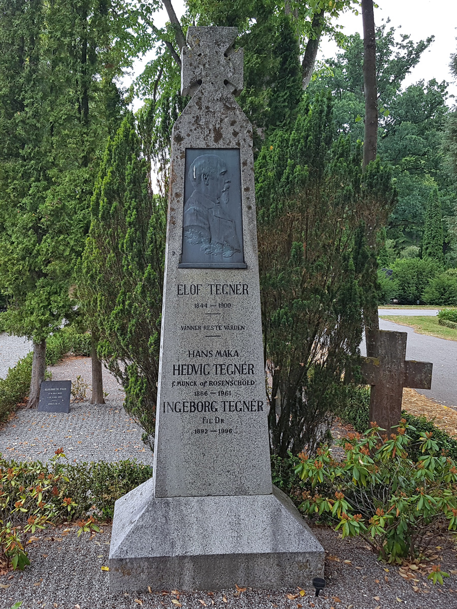 Elof och Hedvig Tegnérs grav på Norra kyrkogården i Lund