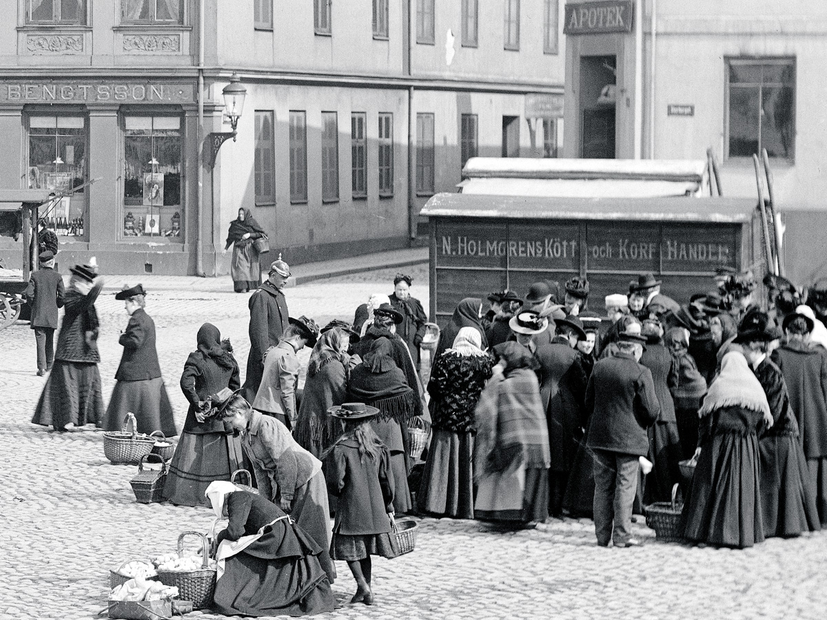 Nils Holmgrens charkuteri på Stortorget i Lund 1907