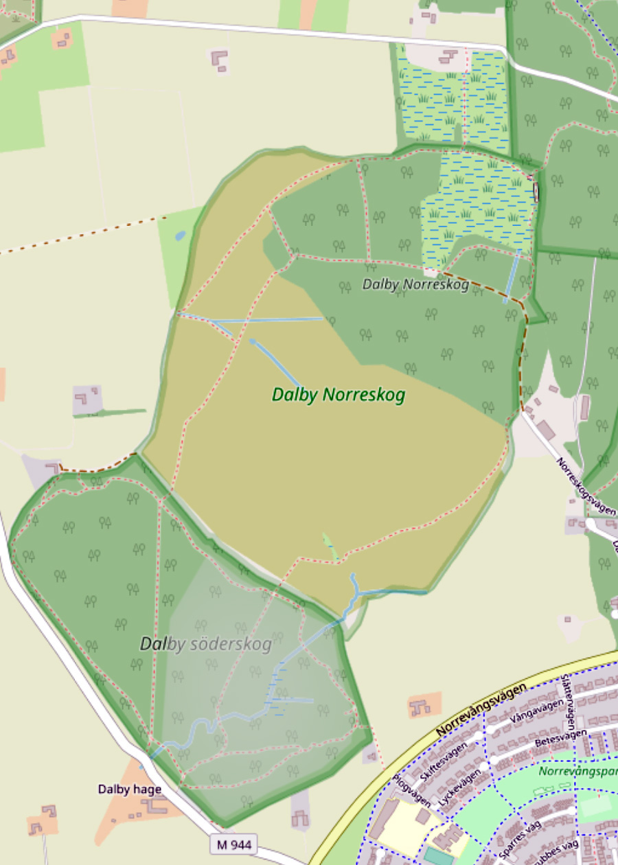 Karta över Dalby hage