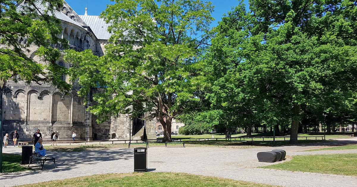 Krafts torg där statyn Intighet finns.