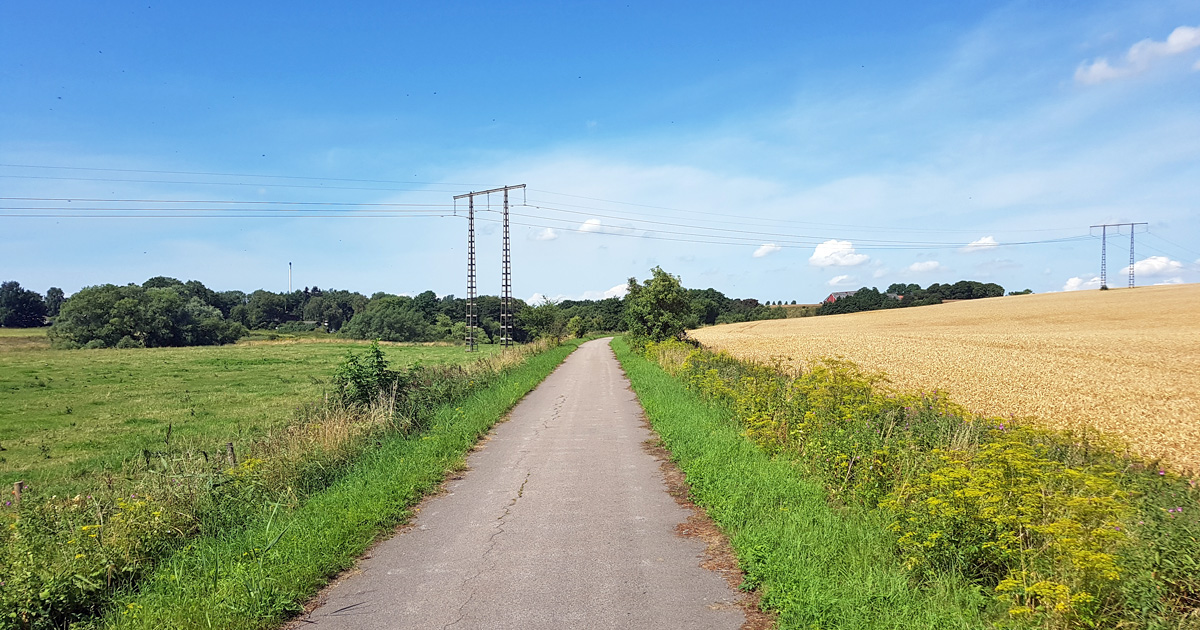 Cykelvägen vid Krutmöllan norr om Lund
