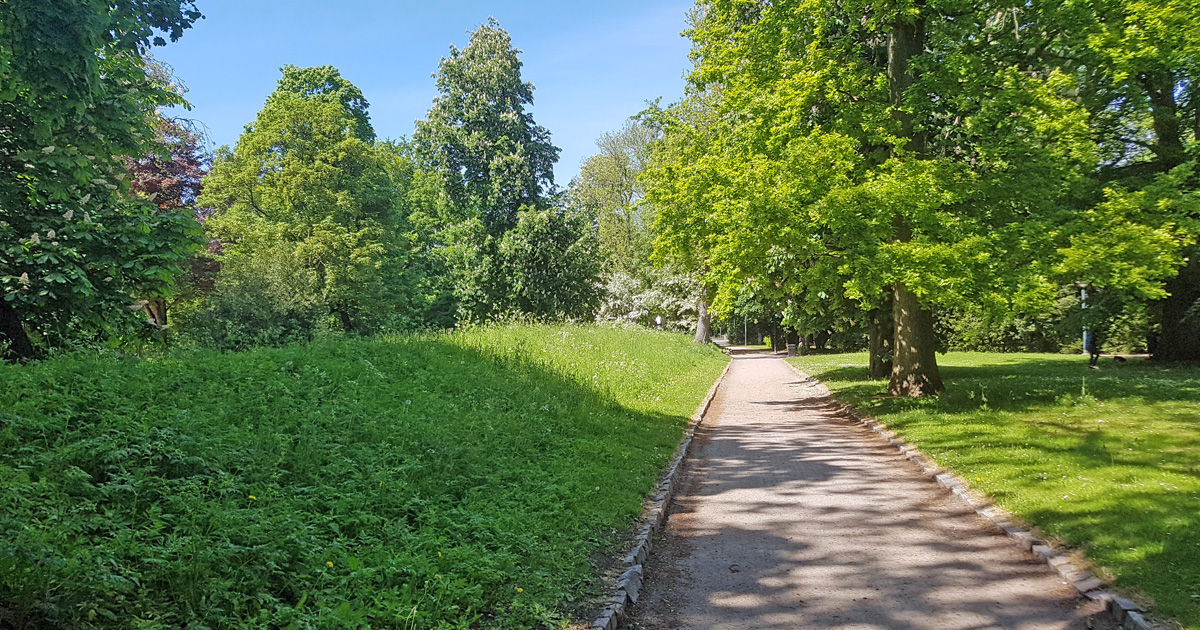 En rest av den medeltida stadsvallen i Lund