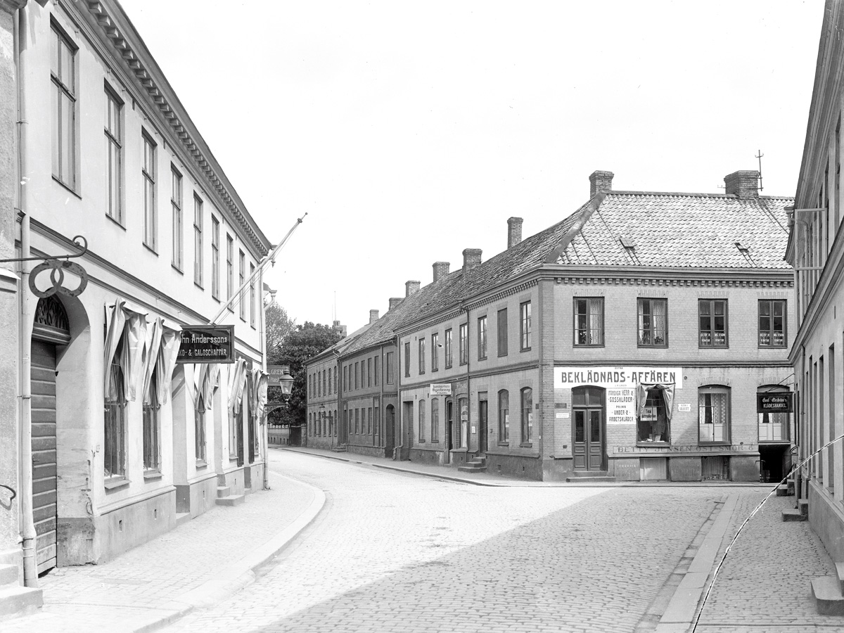 En bild från 1931 av huset i Lund där August Strindberg hyrde två rum hos Waldemar Bülow i januari-februari 1897