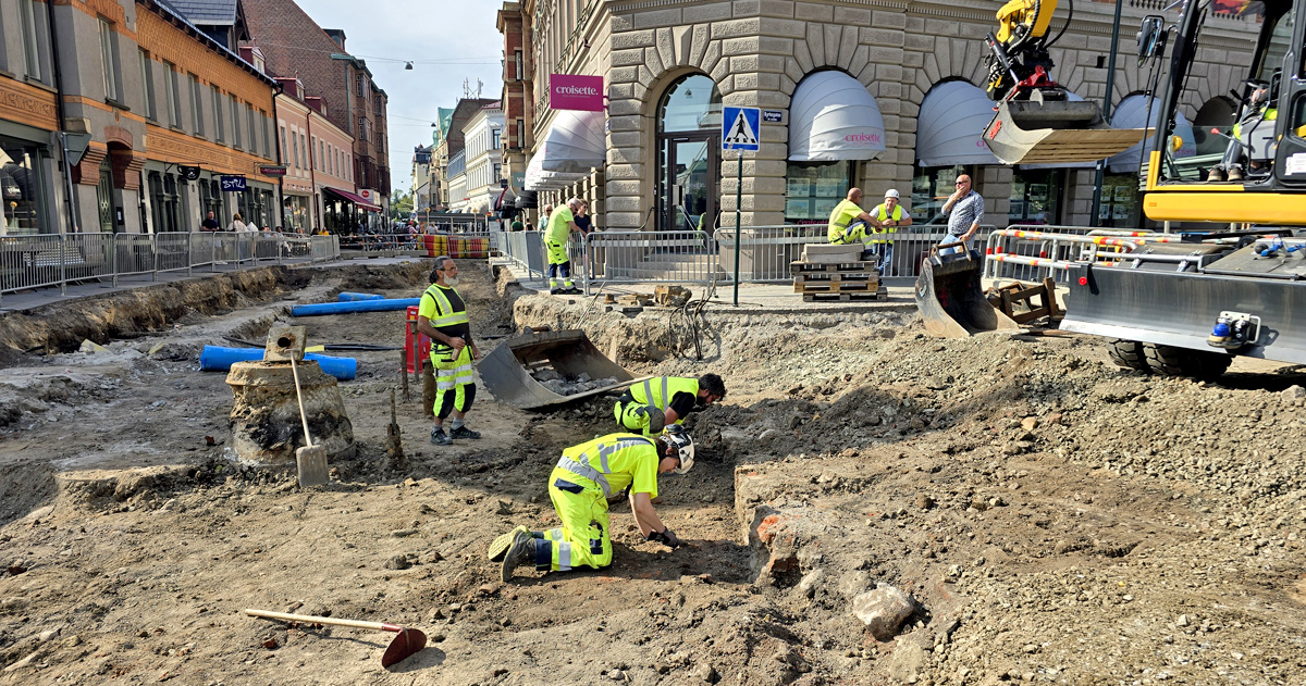 Arkeologisk undersökning i Lund i augusti 2024 av byggnaden för gamla domskolan