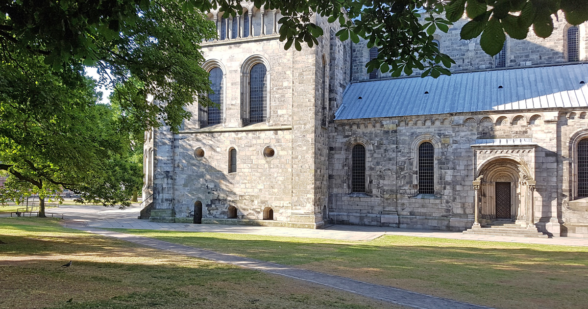 Platsen där kyrkogården fanns runt Johannes Döparens kyrka i Lund