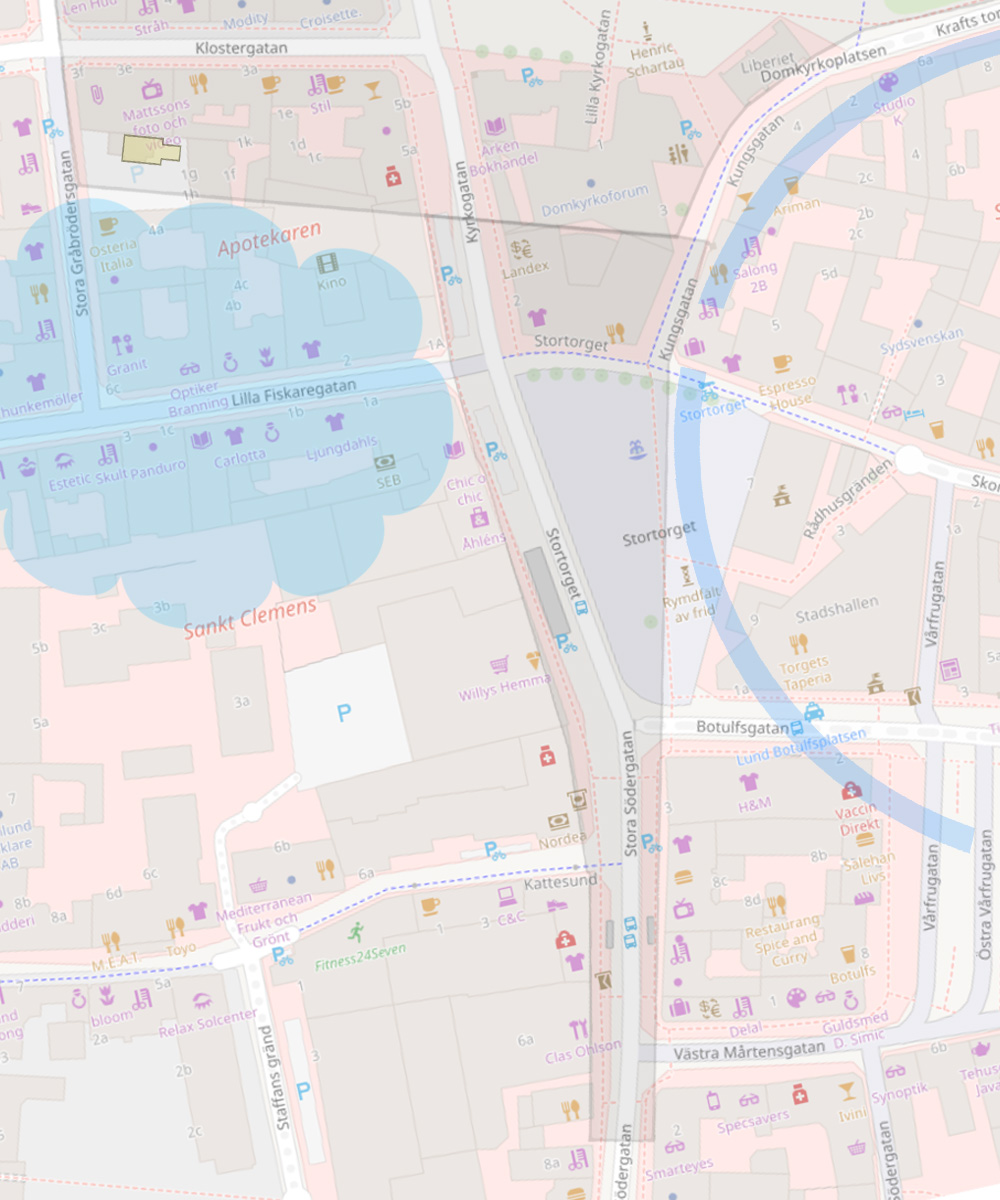 Stortorget i Lund och dess omgivning som det kan ha sett ut år 987