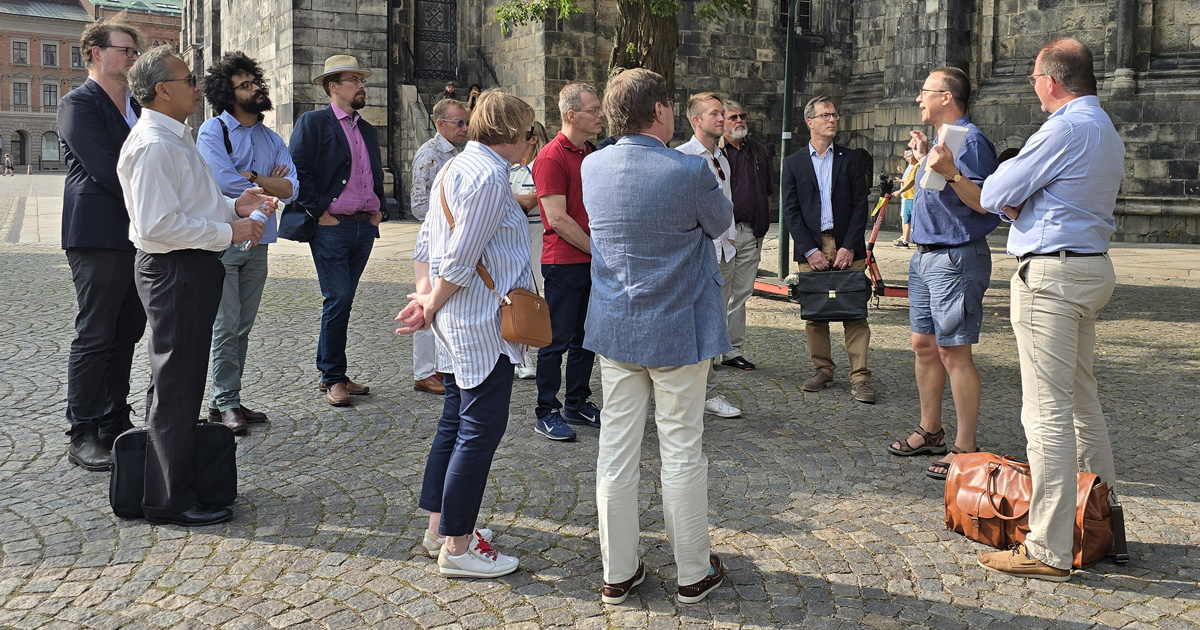 En av turistbyrån Lunds ideella turistinformation Destination Lunds guidade turer i Lund om det vikingatida Lund